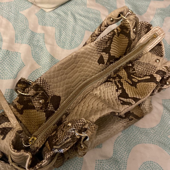 Elliot Lucca Large Purse. Brown/Tan Snakeskin. 17x12 - Picture 13 of 16